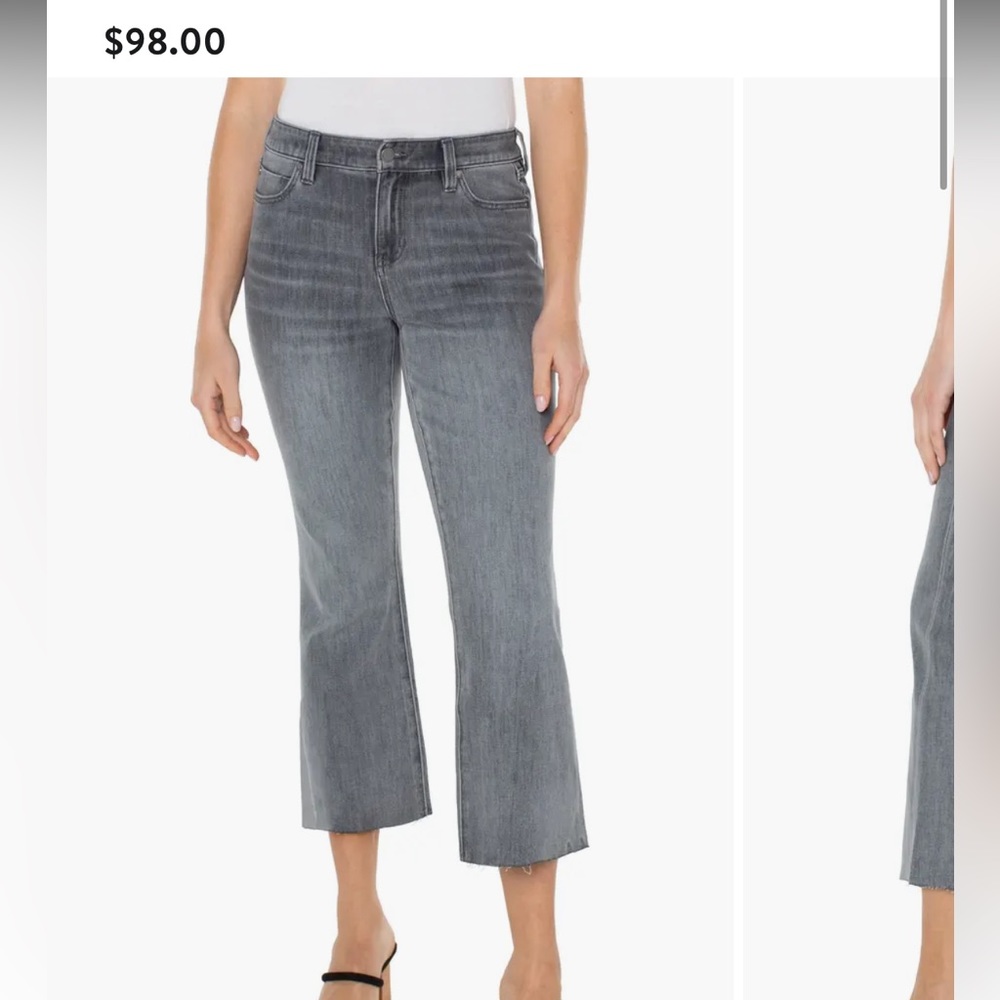 Liverpool Los Angeles Hannah Raw Hem Crop Flare Jean